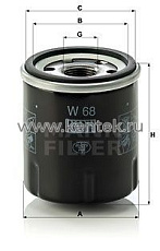 масляный фильтр MANN-FILTER W68 MANN-FILTER  - фото, характеристики, описание.