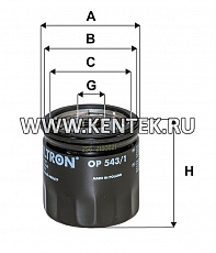 навинчивающийся масляный фильтр (коробочного типа) FILTRON OP543/1 FILTRON  - фото, характеристики, описание.
