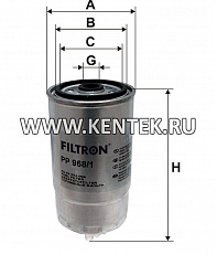 топливный фильтр коробочного типа FILTRON PP968/1 FILTRON  - фото, характеристики, описание.