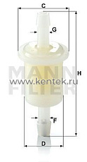топливный фильтр MANN-FILTER WK21 MANN-FILTER  - фото, характеристики, описание.