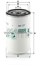 топливный фильтр MANN-FILTER WK727 MANN-FILTER  - фото, характеристики, описание.