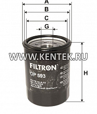 навинчивающийся масляный фильтр (коробочного типа) FILTRON OP593 FILTRON  - фото, характеристики, описание.