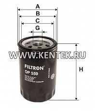 навинчивающийся масляный фильтр (коробочного типа) FILTRON OP559 FILTRON  - фото, характеристики, описание.