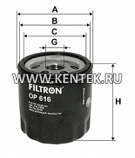 навинчивающийся масляный фильтр (коробочного типа) FILTRON OP616 FILTRON  - фото, характеристики, описание.