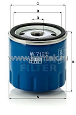 масляный фильтр MANN-FILTER W712/9 MANN-FILTER  - фото, характеристики, описание.