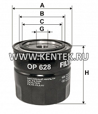 навинчивающийся масляный фильтр (коробочного типа) FILTRON OP628 FILTRON  - фото, характеристики, описание.