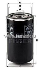 масляный фильтр MANN-FILTER W1152 MANN-FILTER  - фото, характеристики, описание.