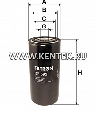 навинчивающийся масляный фильтр (коробочного типа) FILTRON OP592 FILTRON  - фото, характеристики, описание.