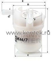 топливный фильтр MANN-FILTER WK44/7 MANN-FILTER  - фото, характеристики, описание.