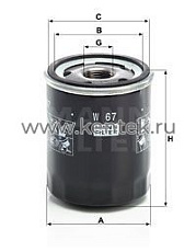 масляный фильтр MANN-FILTER W67 MANN-FILTER  - фото, характеристики, описание.