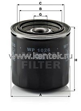 масляный фильтр, комбинированный MANN-FILTER WP1026 MANN-FILTER  - фото, характеристики, описание.