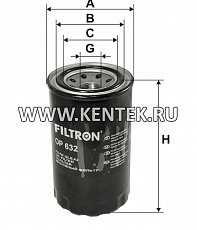 навинчивающийся масляный фильтр (коробочного типа) FILTRON OP632 FILTRON  - фото, характеристики, описание.