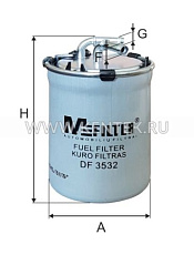 Фильтр топливный M-FILTER DF3532 M-FILTER  - фото, характеристики, описание.