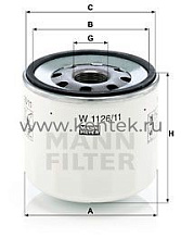 масляный фильтр MANN-FILTER W1126/11 MANN-FILTER  - фото, характеристики, описание.