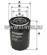 навинчивающийся масляный фильтр (коробочного типа) FILTRON OP647/4 FILTRON  - фото, характеристики, описание.