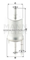топливный фильтр MANN-FILTER WK6015 MANN-FILTER  - фото, характеристики, описание.