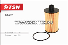 Фильтр масляный (элемент фильтрующий) TSN 9.5.257 TSN  - фото, характеристики, описание.