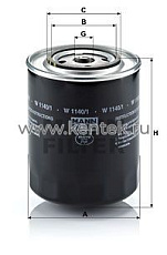 масляный фильтр MANN-FILTER W1140/1 MANN-FILTER  - фото, характеристики, описание.