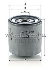 масляный фильтр MANN-FILTER W712/95 MANN-FILTER  - фото, характеристики, описание.