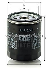 масляный фильтр MANN-FILTER W713/28 MANN-FILTER  - фото, характеристики, описание.