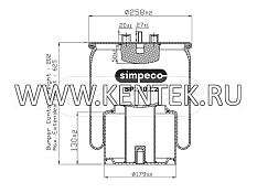 Пневморессора (со стальным стаканом) MAN о.н.81436016036 (SP2102.2014) SIMPECO SIMPECO  - фото, характеристики, описание.