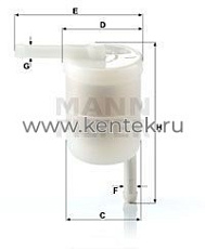 топливный фильтр MANN-FILTER WK42/12 MANN-FILTER  - фото, характеристики, описание.