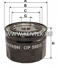 навинчивающийся масляный фильтр (коробочного типа) FILTRON OP580/2 FILTRON  - фото, характеристики, описание.