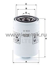 масляный фильтр MANN-FILTER W9032 MANN-FILTER  - фото, характеристики, описание.