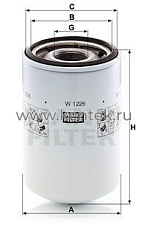 масляный фильтр MANN-FILTER W1226 MANN-FILTER  - фото, характеристики, описание.