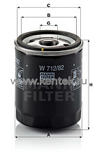 масляный фильтр MANN-FILTER W712/82 MANN-FILTER  - фото, характеристики, описание.