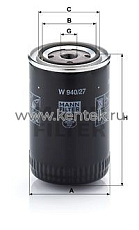 масляный фильтр MANN-FILTER W940/27 MANN-FILTER  - фото, характеристики, описание.